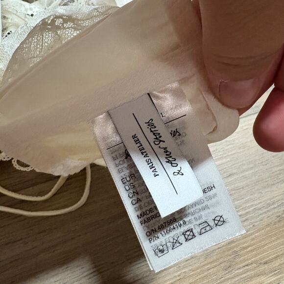 & Other Stories 34D Lace Underwired Bra White Cream Poppy Sheer Adjustable Strap - Picture 7 of 9